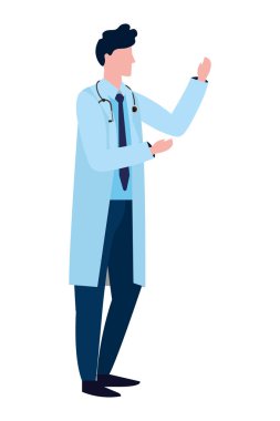 Sağlık Tıp doktoru adam stetoskop karikatür vektör çizim grafik tasarım ile