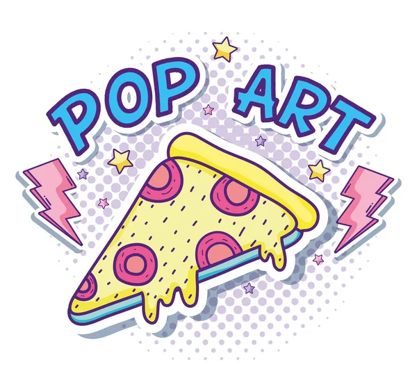 Pizza Pop Artu Bajki Wektor Projekt Graficzny Ilustracja — Wektor stockowy