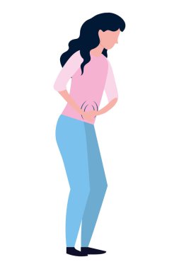 kadın vücut hasta karikatür vektör çizim grafik tasarım