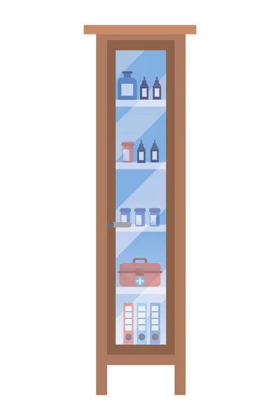 モダンな家具図書館漫画ベクトル イラスト グラフィック デザイン — ストックベクタ