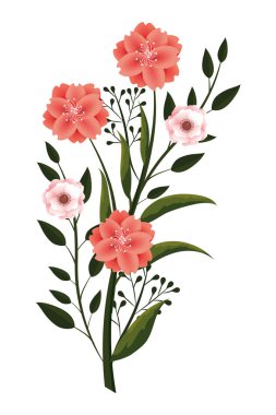 çiçek tropik çiçekler karikatür vektör çizim grafik tasarım