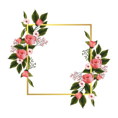 çiçek tropik çiçekler çerçeve karikatür vektör çizim grafik tasarım