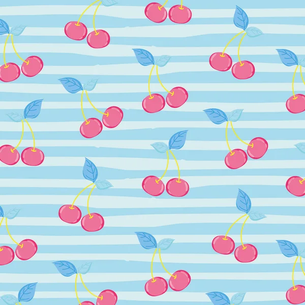 Cherries Punchy Pastel Background Vector Illustration Graphic Design — Stock Vector