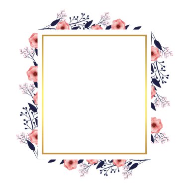 çiçek tropik çiçekler çerçeve karikatür vektör çizim grafik tasarım