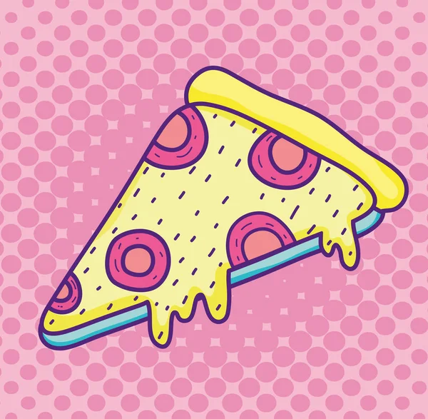 Kreskówka pizza pop-artu — Wektor stockowy