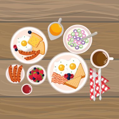 lezzetli lezzetli breakfast çizgi film