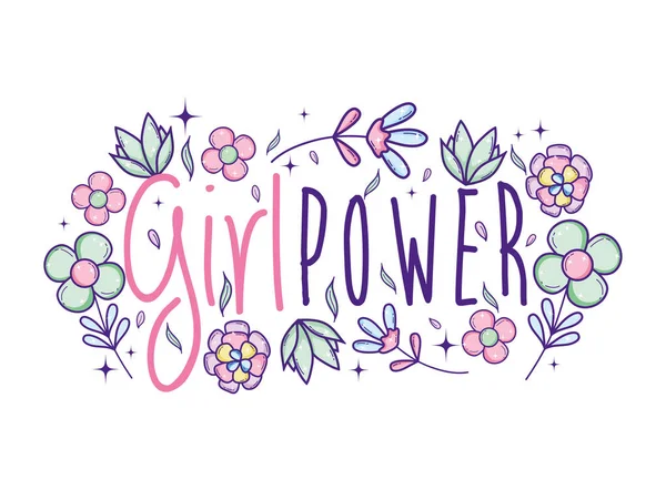 Girl power cute karikatyrerna — Stock vektor