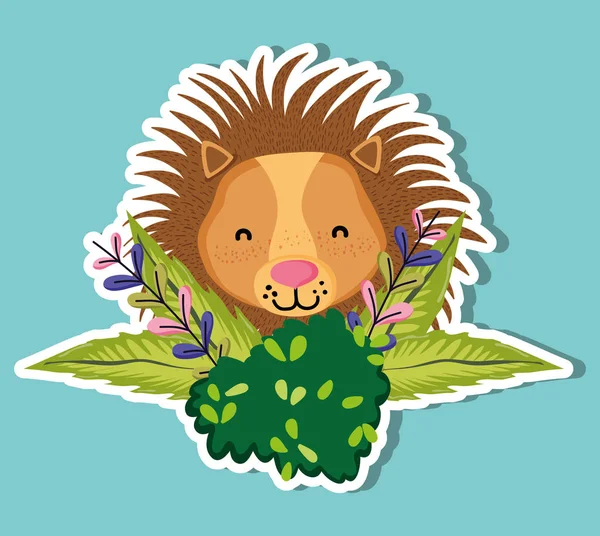 Cute wildlife lion cartoon