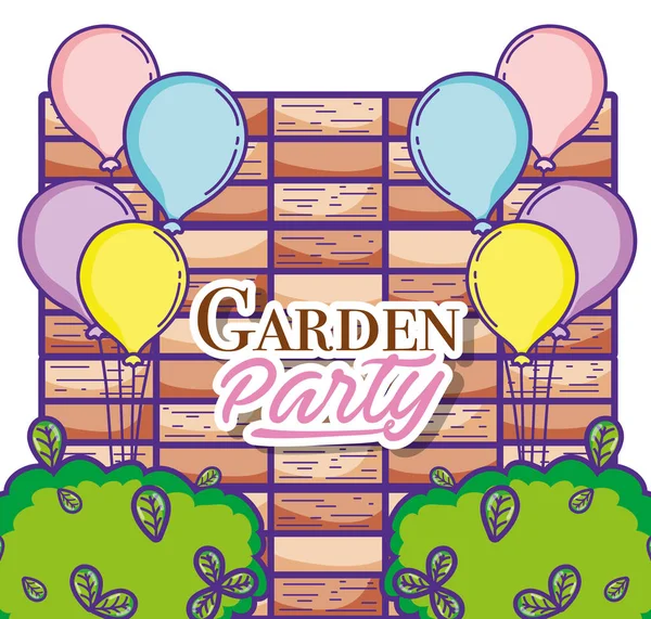 Карточка вечеринки в саду — стоковый вектор