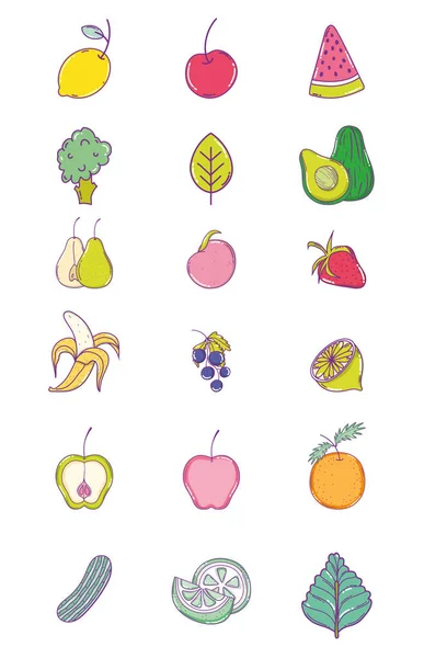 Set of fruits collection