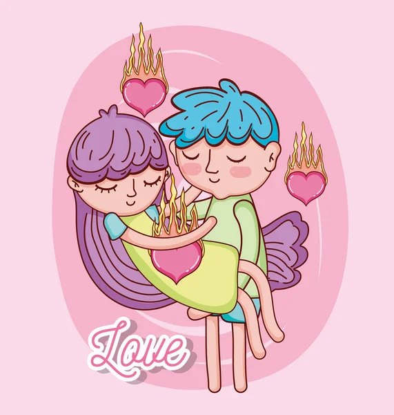 Niños y amor — Vector de stock