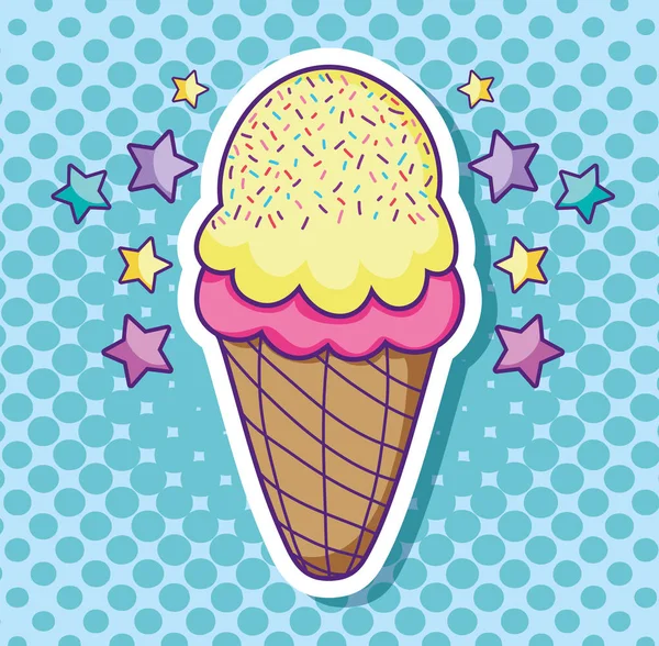 Ice cream pop art — Stock Vector