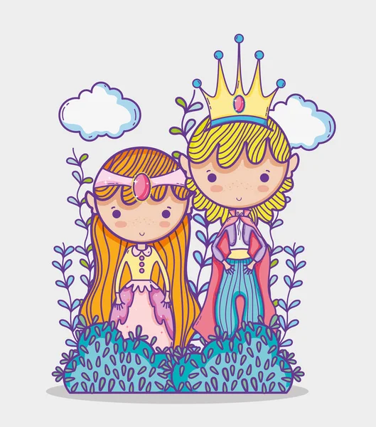 Princesa y princesa mano linda dibujo hombre de dibujos animados con gafas de sol y símbolo del dólar dentro de la burbuja de chat — Vector de stock