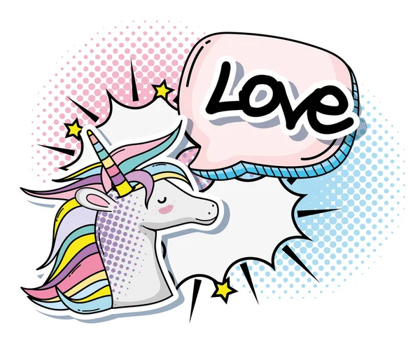 Unicornio arte pop — Vector de stock