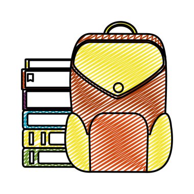 sırt çantası okul araçları ile eğitim kitapları doodle