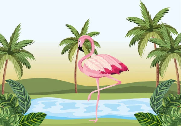Тропический фламинго — стоковый вектор