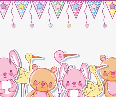 Sevimli ayılar ve bunny çizgi film