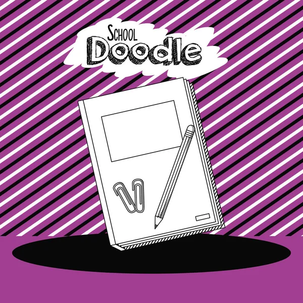 Schule Doodle Cartoon — Stockvektor