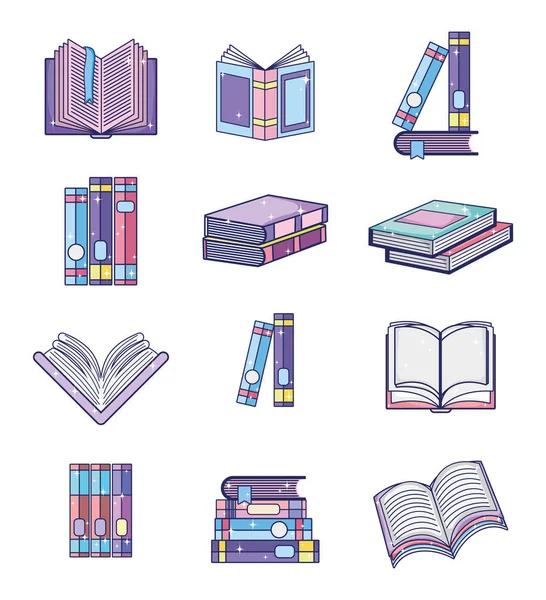 Set of magic books — Stock Vector