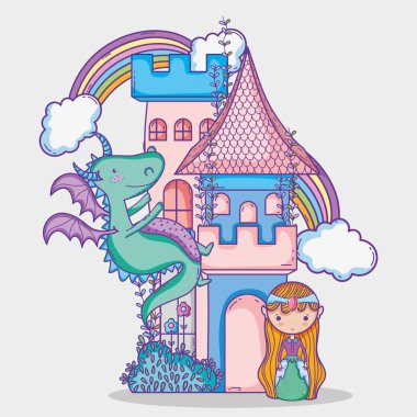 Küçük Prenses el çizimi güneş gözlüğü ve sohbet kabarcığı Doları sembolü olan çizgi film adam dünya sihirli