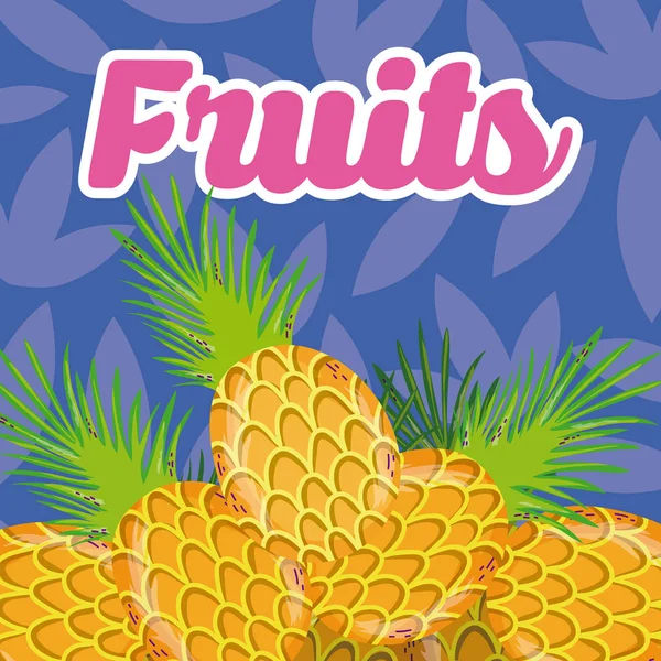 Ananas Frutta fresca e deliziosa — Vettoriale Stock