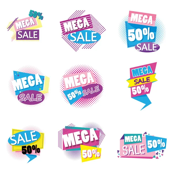 Set of big sale shopping poster — Stock Vector