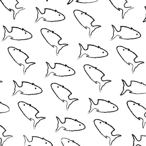 Grunge tropical tuna fish animal background — Stock Vector