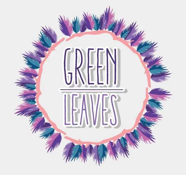 Marco de hojas verdes — Vector de stock