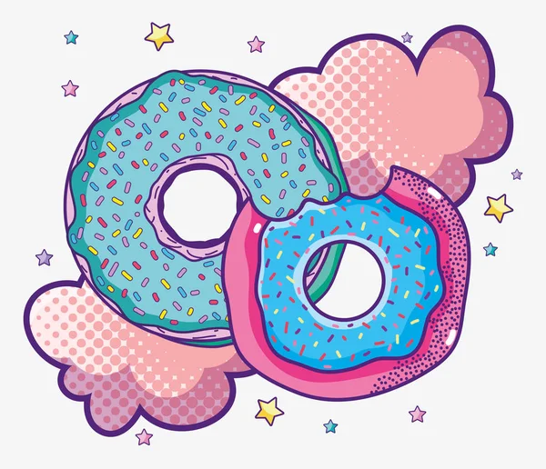 Köstliche Donut Pop Art — Stockvektor