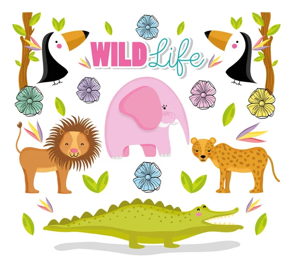 Wildlife söta djur — Stock vektor