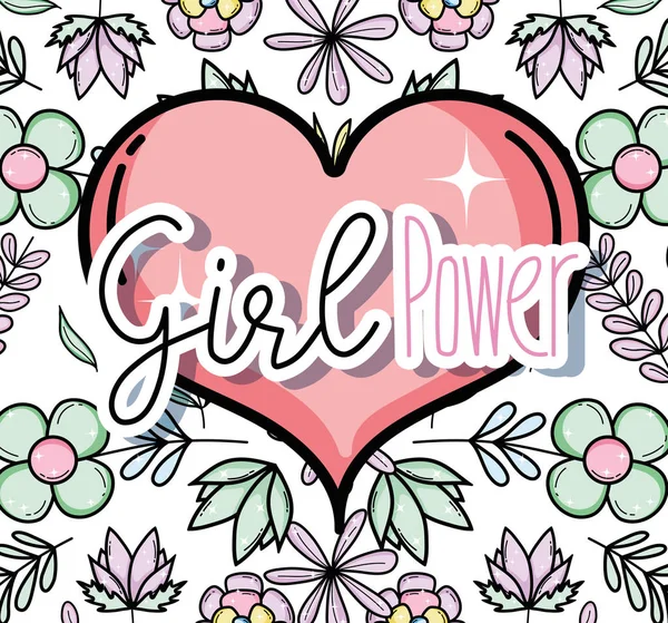 Girl power süße Cartoons — Stockvektor