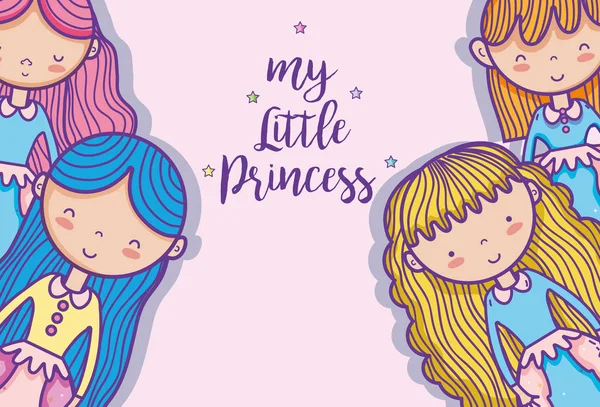Kleine prinses cute cartoon — Stockvector