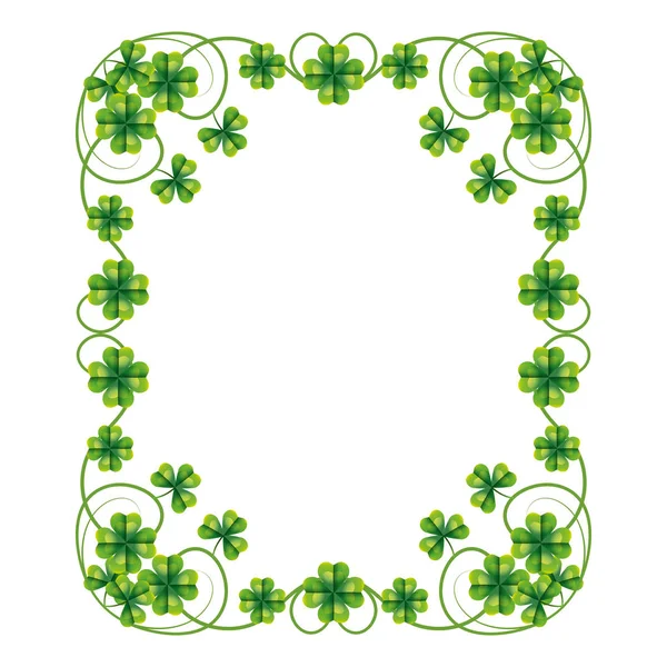 Cadre trèfle à quatre feuilles — Image vectorielle