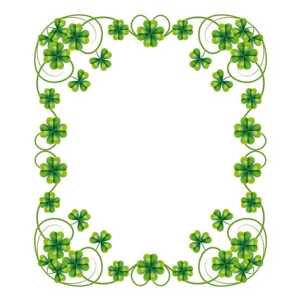 Frame four leaf clover — Stock Vector