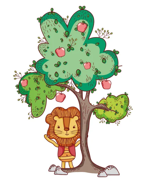 Lion in the tree cute cartoon