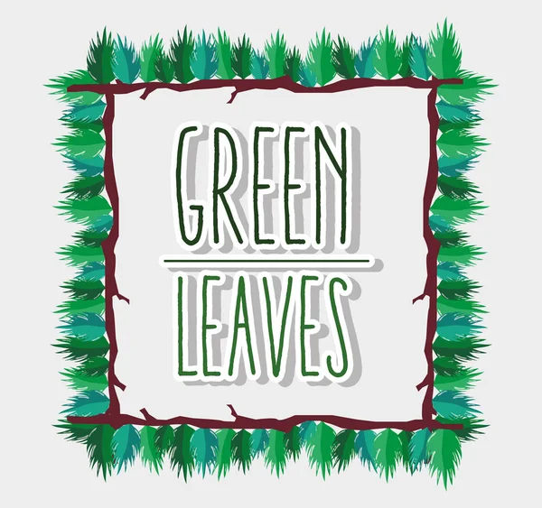 Marco de hojas verdes — Vector de stock