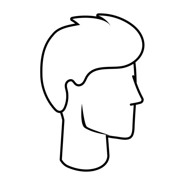 Az ember arca rajzfilm — Stock Vector