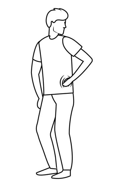 Mann Körper Karikatur — Stockvektor