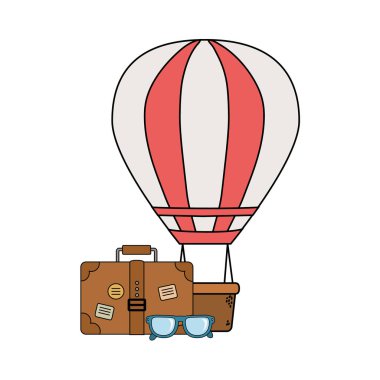 bavul seyahat gözlük ve kamp simgesi