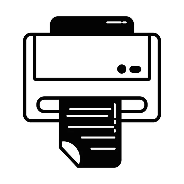 Технология контурного принтера с бизнес-документом — стоковый вектор