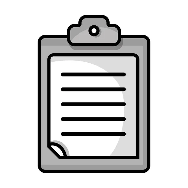 Lista de verificación de escala de grises documento comercial en el diseño del portapapeles — Archivo Imágenes Vectoriales