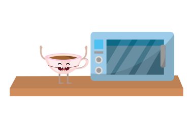 kahve kawaii kupa çizgi film