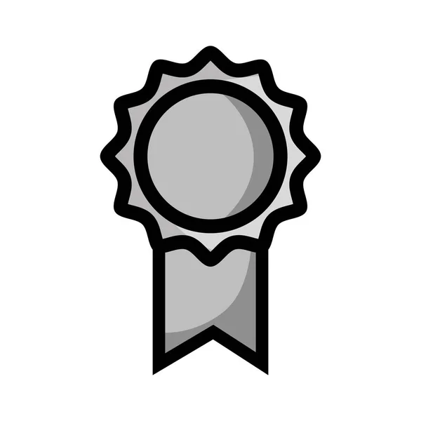 Símbolo de medalla de escuela a escala de grises para estudiante inteligente — Archivo Imágenes Vectoriales