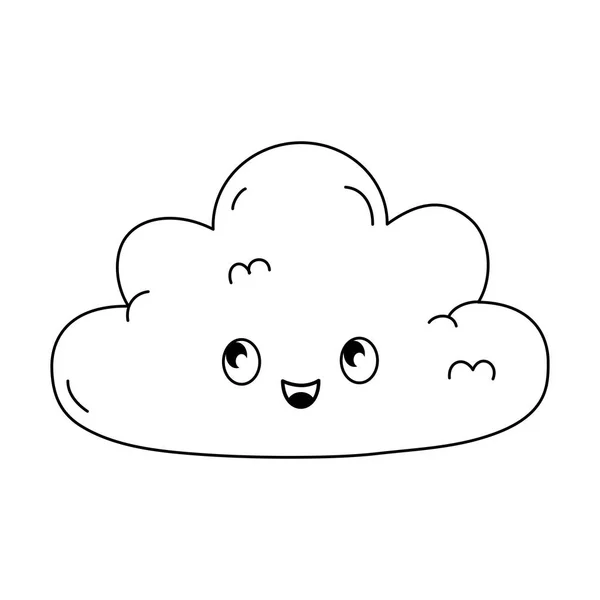 Lindo carácter kawaii nube — Archivo Imágenes Vectoriales