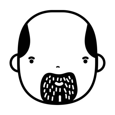 Kontur avatar adam kafa sakal tasarım ile