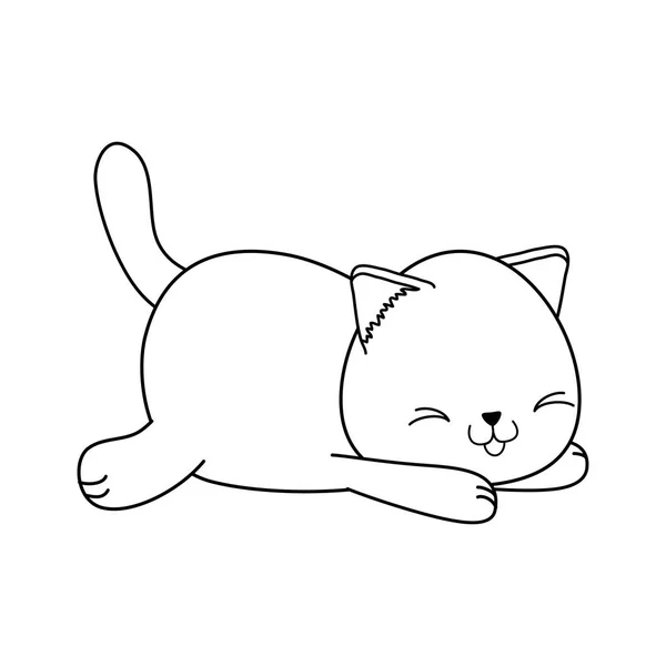 Lindo pequeño gato kawaii carácter — Archivo Imágenes Vectoriales