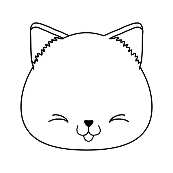 猫ちゃん頭可愛い文字 — ストックベクタ