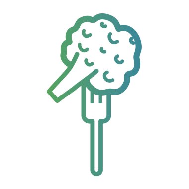 satır brokoli çatal çatal kap içinde