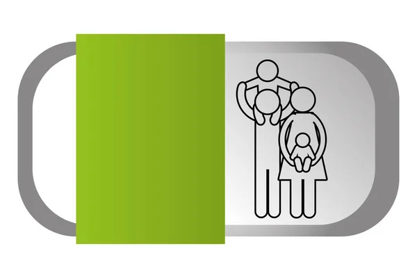 Pictogramme de famille dessin animé — Image vectorielle