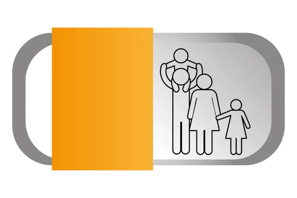 Familie pictogram cartoon — Stockvector